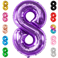 KatchOn, Giant Purple 8 Balloon Number - 40 Inch | Number 8 Balloon For Girls | Mermaid Party Decorations | 8th Birthday Decorations for Girls | 8 Birthday Balloon For Anniversary Decorations
