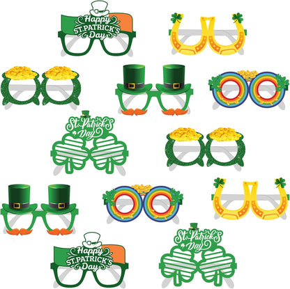 KatchOn, St Patricks Day Glasses - Pack of 12 | Saint Patricks Day Glasses for St Patricks Day Decorations | St Patricks Day Photo Booth Props | Shamrock Glasses, St Patricks Day Party Decorations
