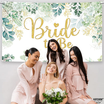 KatchOn, Green Bride to Be Banner - Xtra Large, 72x44 Inch | Sage Green Bride to Be Sign for Bridal Shower Decorations | Bridal Shower Photo Backdrop | Bride to Be Backdrop, Bride to Be Decorations