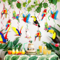KatchOn Tropical Hanging Swirl Decoration, Pack of 20 | Jungle Decoration for Jungle Party Decorations, Tropical Birds Decorations