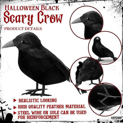 KatchOn Halloween Creepy Cloth and Crows, Black Cheesecloth - Pack of 7