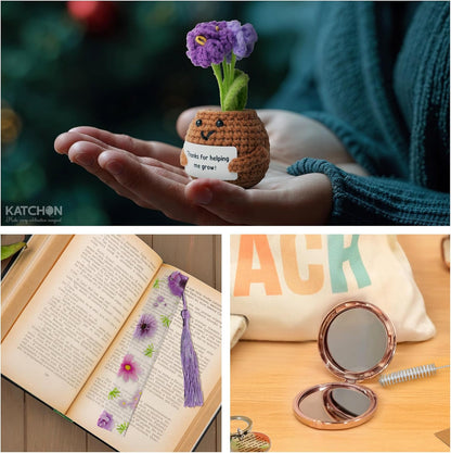 KatchOn, Handmade Crochet Flower Gift - Floral Bookmark | Valentines Day Gifts for Her, Teacher Appreciation Gifts | Crochet Gifts for Women, Mom | Valentine Gifts for Women, Friends, Mentors