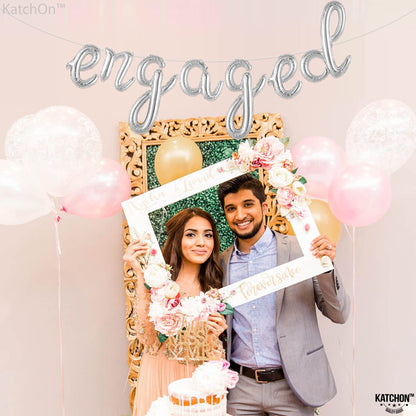 KatchOn, Silver Engaged Balloons Letters - 16 Inch | Engagement Balloons, Engagement Party Decorations | Bachelorette Party Decorations| Engaged Decorations