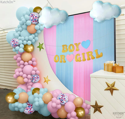 KatchOn, Gender Reveal Balloon Arch Kit - Pack of 70 | Pink and Blue Balloons,Boy or Girl Sign, Baby Balloons | Boy or Girl Gender Reveal Decorations | Baby Shower Decorations | Pink and Blue Decor