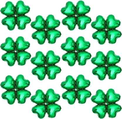 KatchOn, Pack of 12, St Patricks Day Balloons - 18 Inch, Shamrock Balloons | 4 leaf Clover Balloons for St Patricks Day Decorations | Lucky Balloons for Shamrock Decorations | St Patricks Balloons