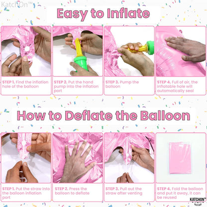 KatchOn, Giant Pink Number 3 Balloon - 40 Inch, 3rd Birthday Decorations for Girls | Pink 3 Balloon Number, Unicorn Birthday Decorations for Girls | Third Birthday Decorations Girl, 3 Year Old Balloon