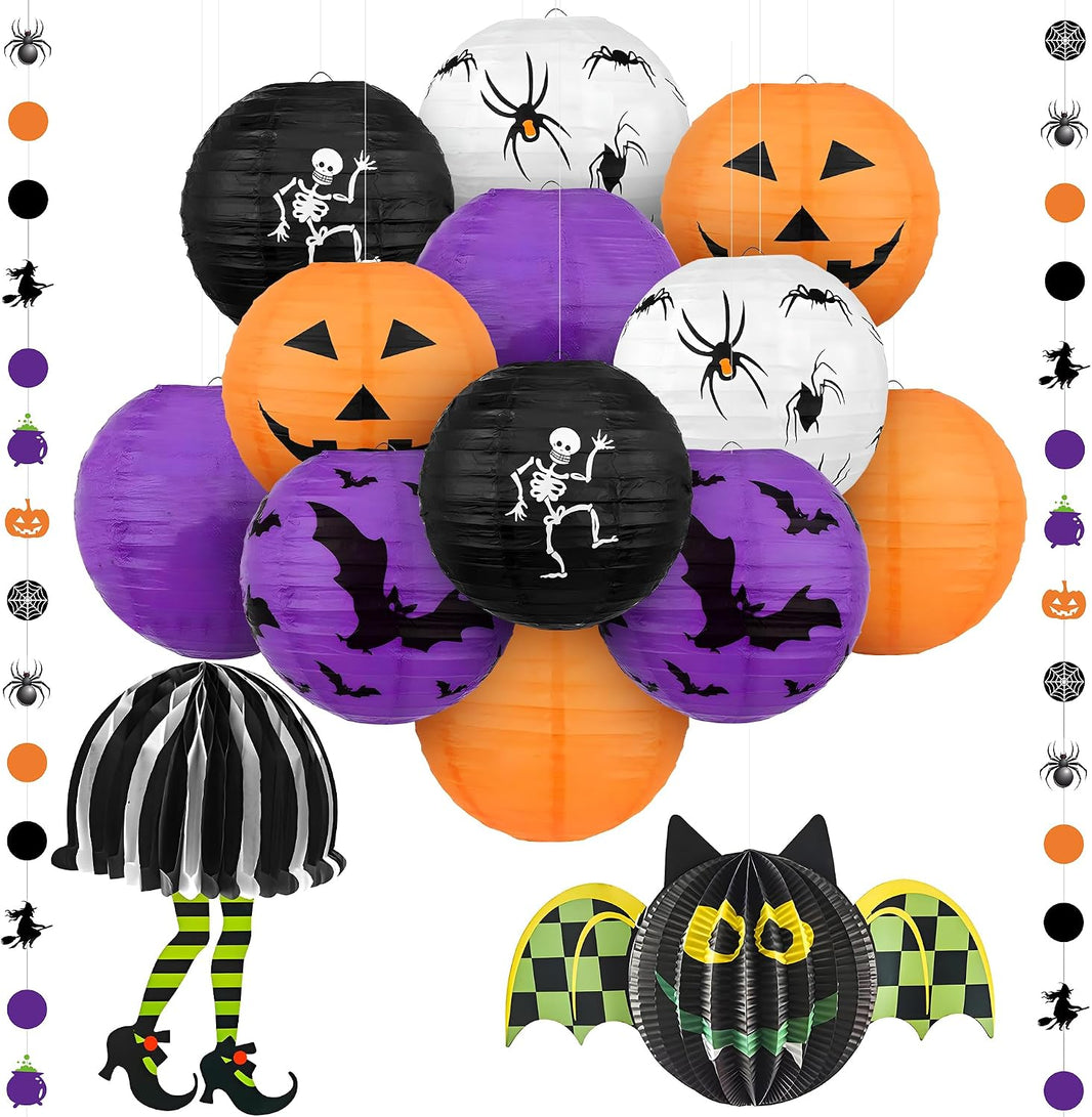 KatchOn Halloween Hanging Paper Lanterns Set, Pack of 15