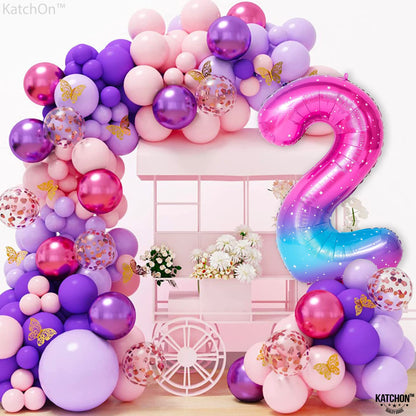 KatchOn, Giant Rainbow 2 Balloon Number - 40 Inch | Number 2 Balloons for Birthdays | 2 Year Old Balloon for 2th Birthday Decorations Girl | Number Balloons for Anniversary Decorations