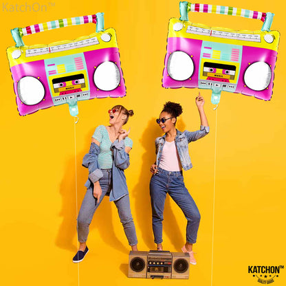 KatchOn, Large Boombox Balloon Set - 22 Inch | 90s Balloons for 90s Party Decorations, Disco Party Decorations | 80s Balloons, Boom Box Balloons for Roller Skate Party Decorations | Boombox Balloons