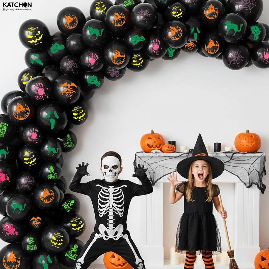 KatchOn Black Halloween Balloons 12 inch, Pack of 72