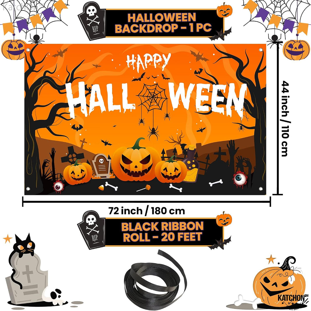 KatchOn Happy Halloween Banner 72x44 Inch