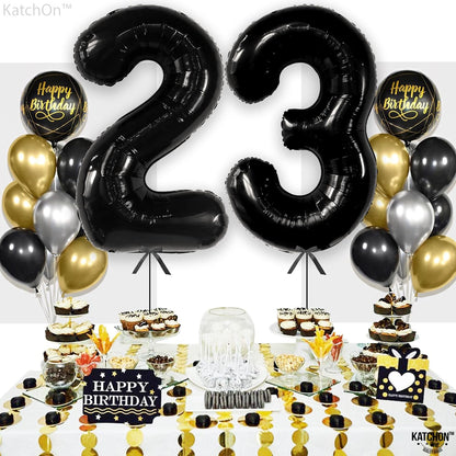 KatchOn, Black 23 Balloon Numbers - Huge, 40 Inch | 23 Birthday Decorations for Women | 23 Black Balloons, 23 Birthday Decorations for Men | Black 23 Balloons for 23rd Birthday Decorations For Men