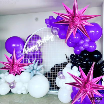 KatchOn, Big Hot Pink Starburst Balloons - 20 Inch, Pack of 50 | Hot Pink Star Balloons Metallic | Hot Pink Balloons, Hot Pink Party Decorations | Hot Pink Spike Balloons, Galentines Day Decorations