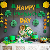 KatchOn, Happy St Patricks Day Decorations - Pack of 13 | No DIY, 10 Feet, St Patricks Day Banners, St Patricks Day Garland | Shamrock Garland, St Patricks Day Centerpiece | Shamrock Decorations