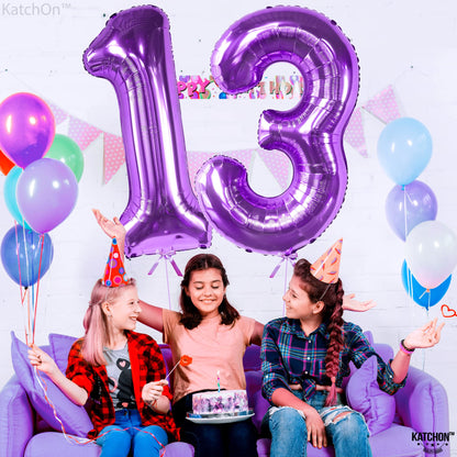Purple Number 13 Foil Balloon - US