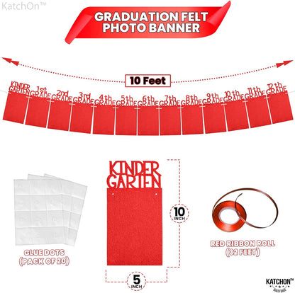 KatchOn, Graduation Decorations 2026 | Felt K-12 Graduation Photo Banner 6x7 - Large, 10 Feet | Class of 2026, Grad Picture Display, 2026 Grad Party Decorations