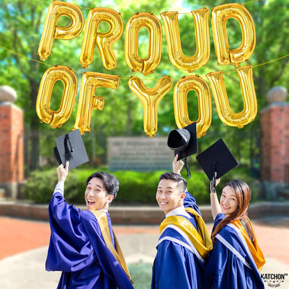KatchOn, Gold Proud of You Balloons - 16 Inch | Mylar Foil Balloon Banner For Graduation Party Decorations | We Are So Proud Of You Balloon Banner For Graduation Decorations 2026