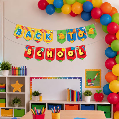 KatchOn Pre-Strung Back to School Banner - 10 Feet, Classroom Decor
