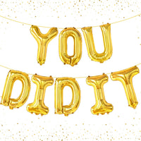KatchOn, Gold You Did It Balloons - 16 Inch | You Did It Foil Balloon Banner For Graduation Decorations 2026 | Gold Graduation Balloons For Class of 2026 | Grad Party Decorations 2026