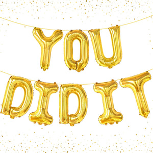 KatchOn, Gold You Did It Balloons - 16 Inch | You Did It Foil Balloon Banner For Graduation Decorations 2026 | Gold Graduation Balloons For Class of 2026 | Grad Party Decorations 2026