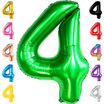 KatchOn, Dark Green Number 4 Balloons - 40 Inch | 4 balloon Green for Birthdays | 4th Birthday Balloons Boy, 4th Birthday Decorations for Boys | 4 balloon number for Anniversary Decorations
