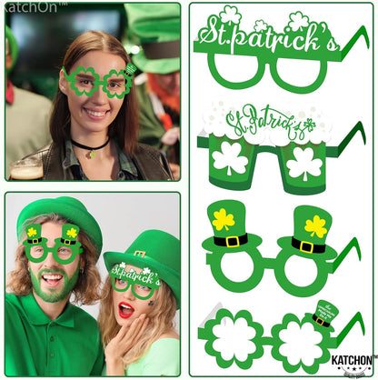 KatchOn, St Patricks Day Glasses Set - Pack of 12 | St Patricks Day Eyeglasses | Shamrock Glasses for St Patricks Day Birthday Decorations | St Patricks Day Accessories for St Patricks Day Decorations