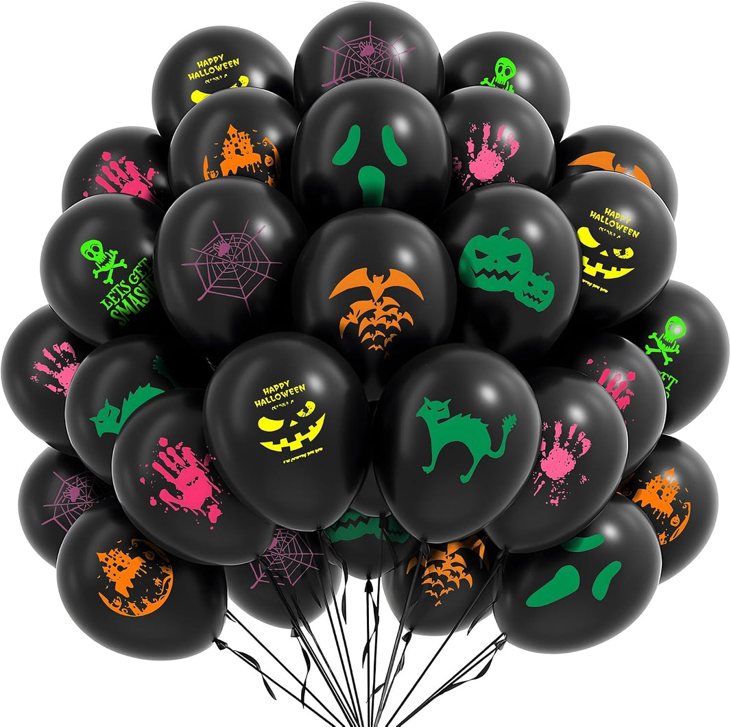 KatchOn Black Halloween Balloons 12 inch, Pack of 72