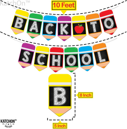 KatchOn Pre Strung Back To School Banner - 10 Feet, Classroom Decor