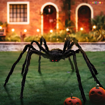 KatchOn Foldable Fake Spider Halloween Decorations Outdoor 6.5 Ft