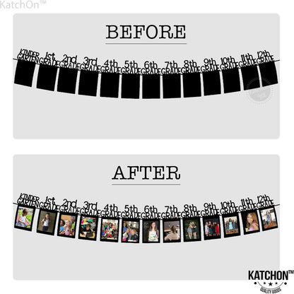 Graduation Decorations 2026 | Large K-12 Graduation Photo Banner 5x7, 10 Feet | Graduation Picture Banner, Black Graduation Picture Display for Grad Party Decor | KatchOn