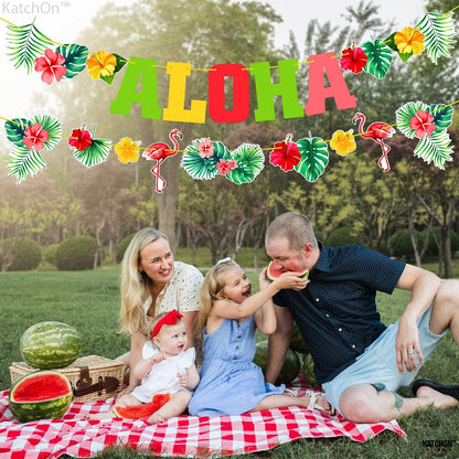 KatchOn, Aloha Banner for Hawaiian Party Decoration - 10 Feet, No DIY | Banner For Luau Party Decoration | Aloha Party Decorations | Aloha Party Banners For Beach Party, Pool Party