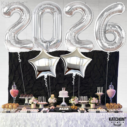 Katchon, Giant 2026 Balloons silver - 40 Inch | 2026 Graduation Decorations, Star Foil Balloons for Grad Party Decoration 2026, Graduation Decor, Graduation Balloons, Graduation Party Decorations 2026