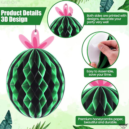 KatchOn, Cactus Honeycomb for Cactus Party Decorations - Pack of 6 | Hanging Honeycomb Cactus Decorations, Cactus Classroom Decor | Fiesta Party Decorations, Taco Twosday Birthday Party Decorations