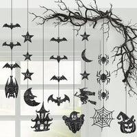 KatchOn Glitter Black Halloween Garland, Pack of 10