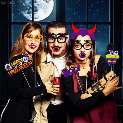 KatchOn Halloween Photo Booth Props, Pack of 56