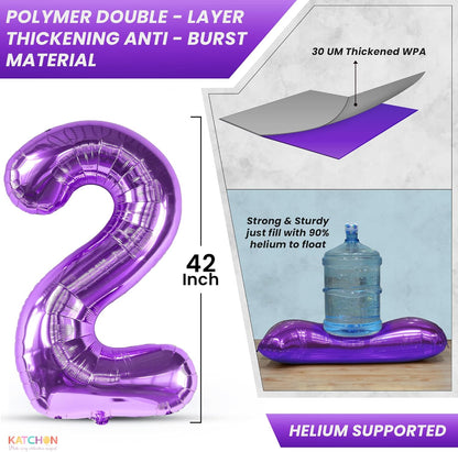 Katchon, Graduation Decorations 2026 | Giant Purple 2026 Number Balloons - 42 Inch | Graduation Balloons | 2026 Balloon Numbers | Purple Balloon for Graduation | Graduation Party Supplies 2026