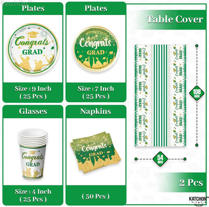 Graduation Decorations 2026, Graduation Decorations Class of 2026 - Pack of 168, Serve 25 | Glitter Congrats Grad Banner, 2026 Graduations Party Decorations | Grad Photo Props, KatchOn