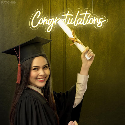 Graduation Decorations 2026 | Congratulations Neon Light Sign | Congratulations Light Up Sign | Graduation Decorative Lights | Backdrop for Grad Decorations Class of 2026, KatchOn