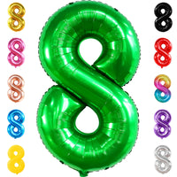 KatchOn, Green Number 8 Balloon - 40 Inch | Green 8 Balloon Number, Happy 8th Birthday Decorations Boy | Eight Balloon Number | 8 Year Old balloon, Green Birthday Decorations