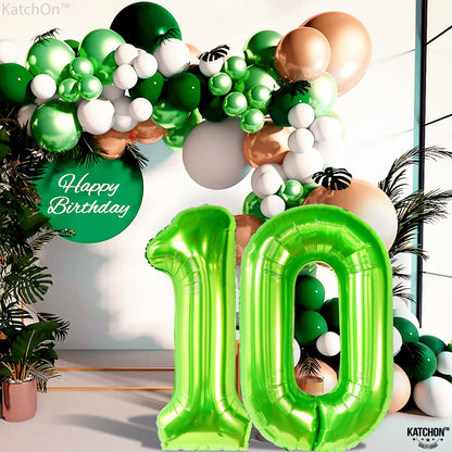 Light Green Number 10 Foil Balloon