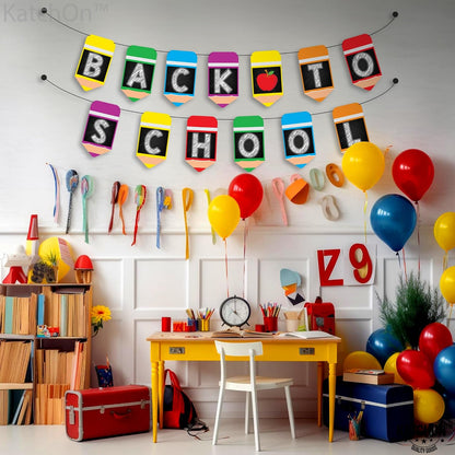 KatchOn Pre Strung Back To School Banner - 10 Feet, Classroom Decor