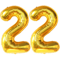 KatchOn, 22 Balloon Number Gold - 40 Inch | 22 Number Balloons | Gold 22 Balloons for 22 Birthday Decorations for Men | Number 22 Balloons | 22 Balloons for 22 Birthday Decorations for Women