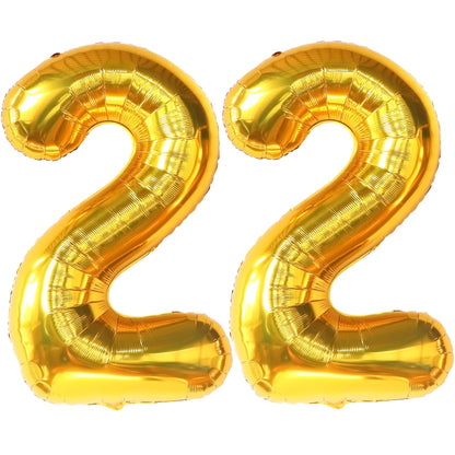 KatchOn, 22 Balloon Number Gold - 40 Inch | 22 Number Balloons | Gold 22 Balloons for 22 Birthday Decorations for Men | Number 22 Balloons | 22 Balloons for 22 Birthday Decorations for Women