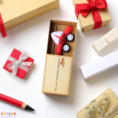 KatchOn Handmade Mini Matchbox Gift With Cute Taxi Charm | Valentines Gifts for Him, Her Birthday Gifts for Boyfriend | Anniversary, Romantic Gift for Couples, Girlfriend, Wife | Unique Taxi Charm for Men