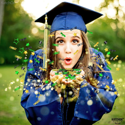 Graduation Decorations 2026 | Congrats Grad Confetti 2026 - Pack Of 1000 | Graduation Confetti class of 2026, Green And Gold | 2026 Graduation Table Decorations, Katchon