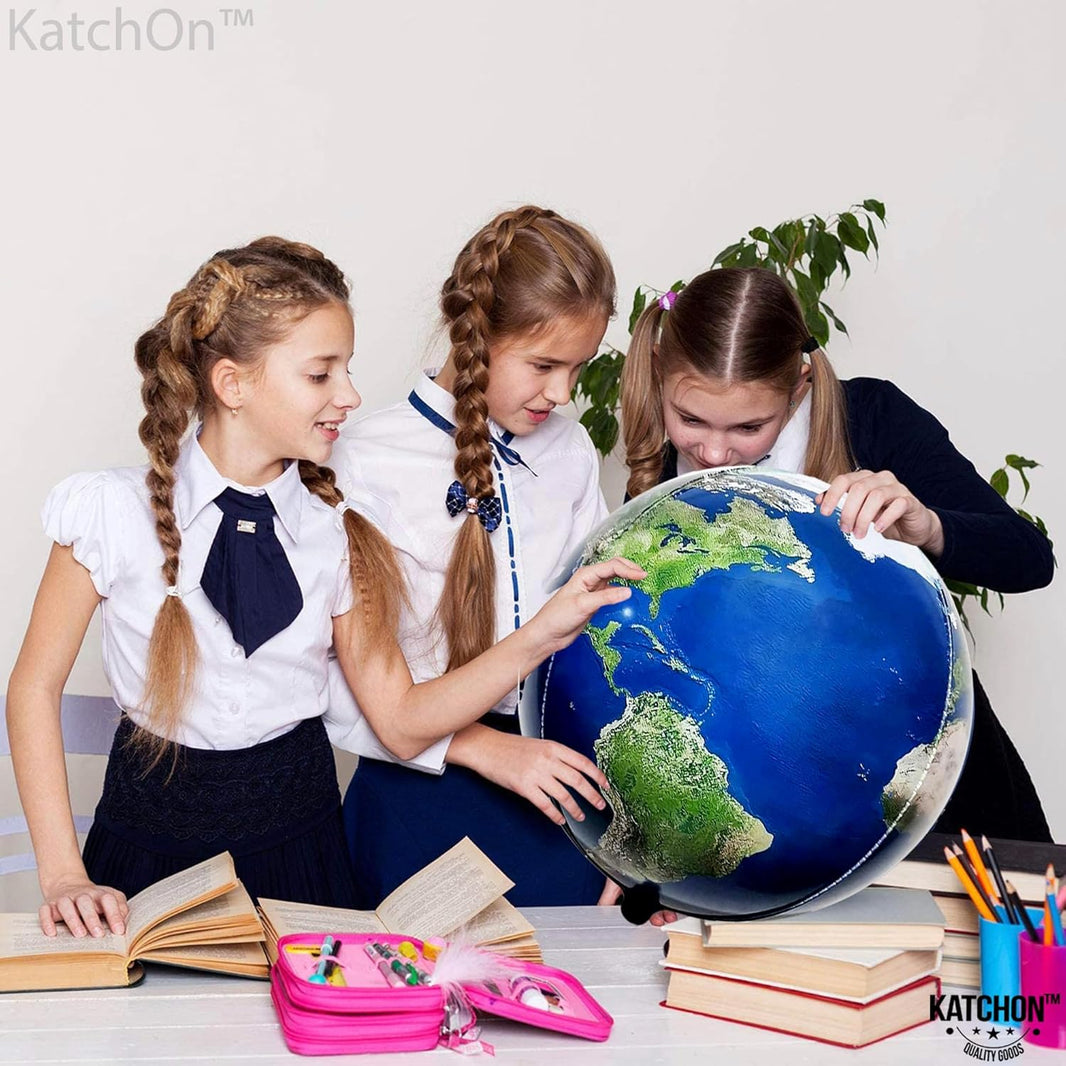 KatchOn, Large Earth Balloons Set - 22 Inch, 6 Pieces | 360 Degree 4D World Balloons, Travel Themed Party Decorations | Globe, Planet Balloon for Classroom Decorations | Earth Day Decoration