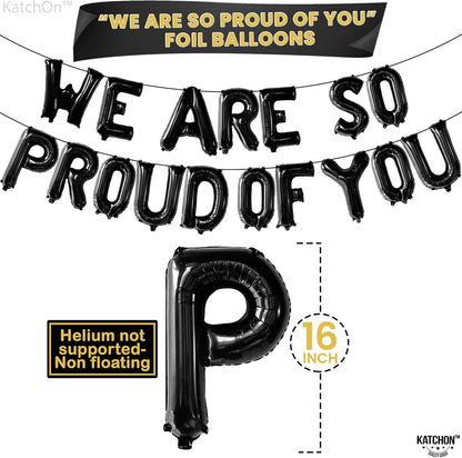 KatchOn, Black We Are So Proud of You Balloons - 16 Inch, Pack of 16 | Proud Of You Balloon for Graduation Decorations 2026, Graduation Balloons, 2026 Graduation Decorations