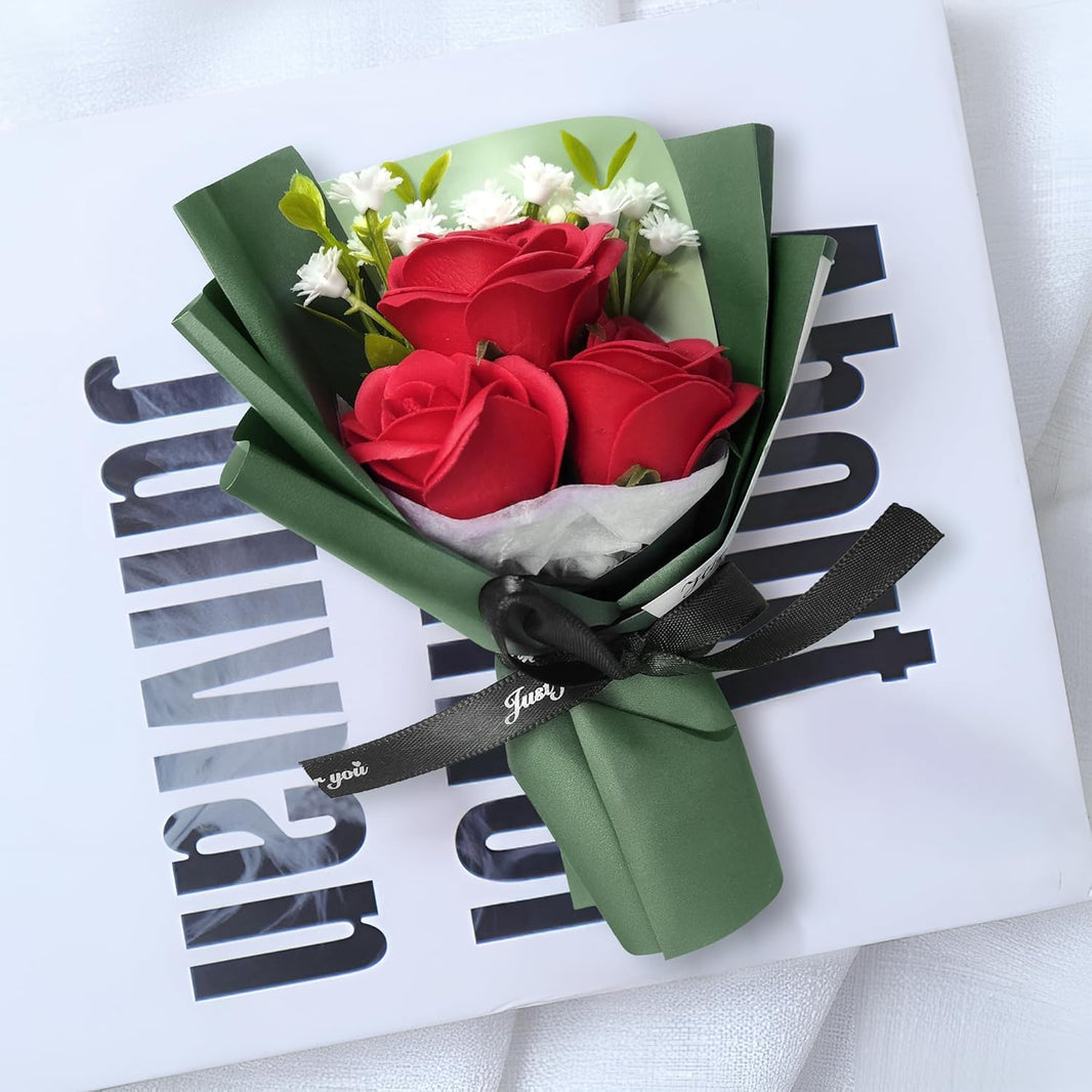 KatchOn, Artificial Rose Flower Bouquet - Fake Flowers, Valentines Day Gifts for Her| Red Roses Bouquet for Wedding decor, Birthday Gifts for Women, Girlfriend | Artificial Flowers For Home Decor