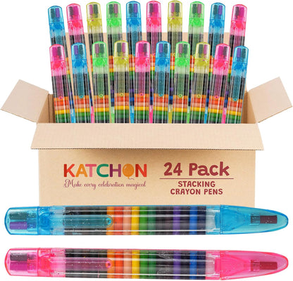 KatchOn 24 Pcs Multicolor Stackable Crayons, Back to School Supplies