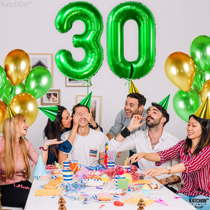 KatchOn, Dark Green 30 Balloon Numbers - 40 Inch | Dark Green 30 Balloons, Dark Green 30th Birthday Balloons, 30th Birthday Decorations For Her | Number 30 anniversary decorations